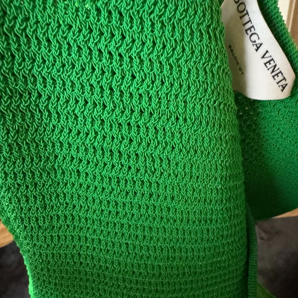Bottega Veneta Green Mesh Dress - Picture 4 of 12